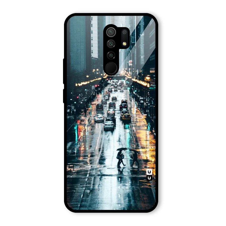 NY Streets Rainy Glass Back Case for Redmi 9 Prime
