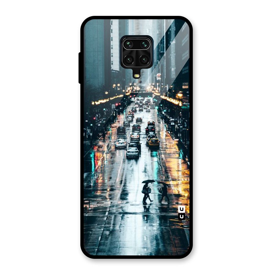 NY Streets Rainy Glass Back Case for Redmi Note 10 Lite