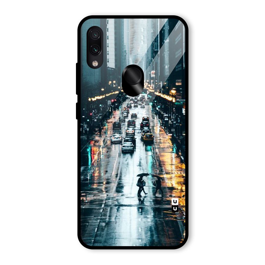 NY Streets Rainy Glass Back Case for Redmi Note 7 Pro