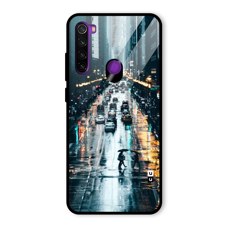 NY Streets Rainy Glass Back Case for Redmi Note 8