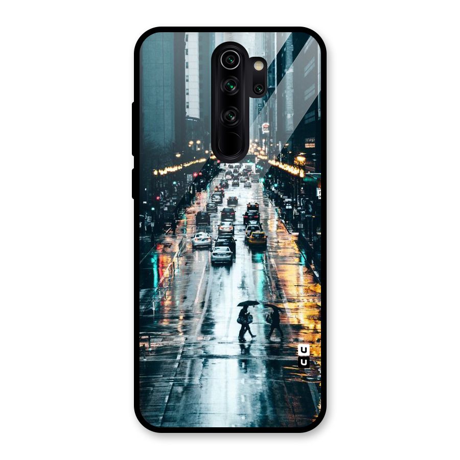NY Streets Rainy Glass Back Case for Redmi Note 8 Pro