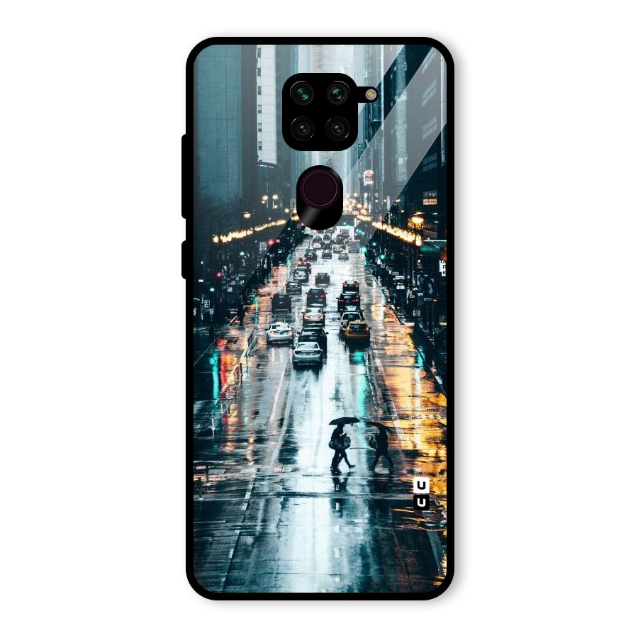 NY Streets Rainy Glass Back Case for Redmi Note 9