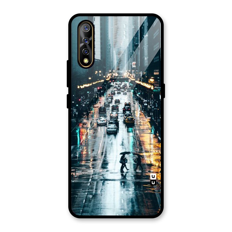 NY Streets Rainy Glass Back Case for Vivo S1