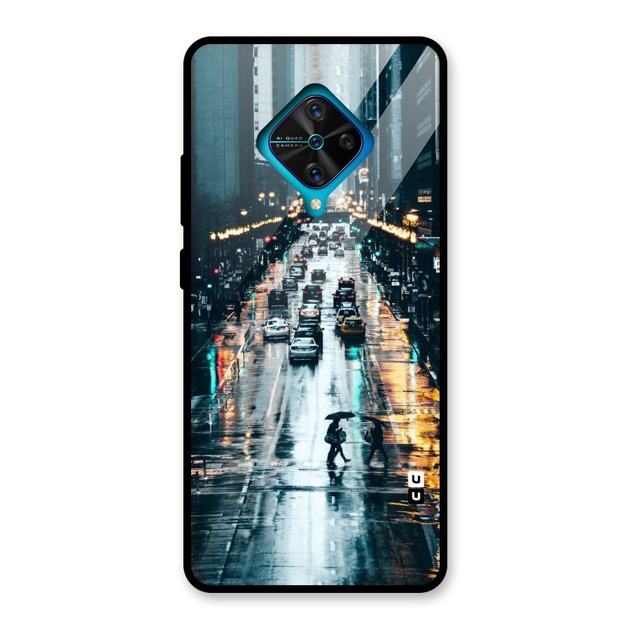 NY Streets Rainy Glass Back Case for Vivo S1 Pro