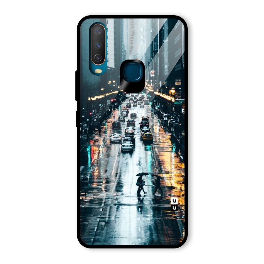 NY Streets Rainy Glass Back Case for Vivo Y12