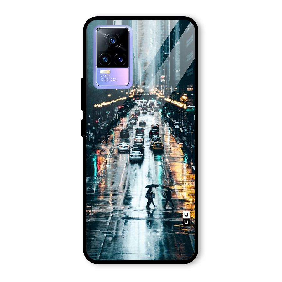 NY Streets Rainy Glass Back Case for Vivo Y73