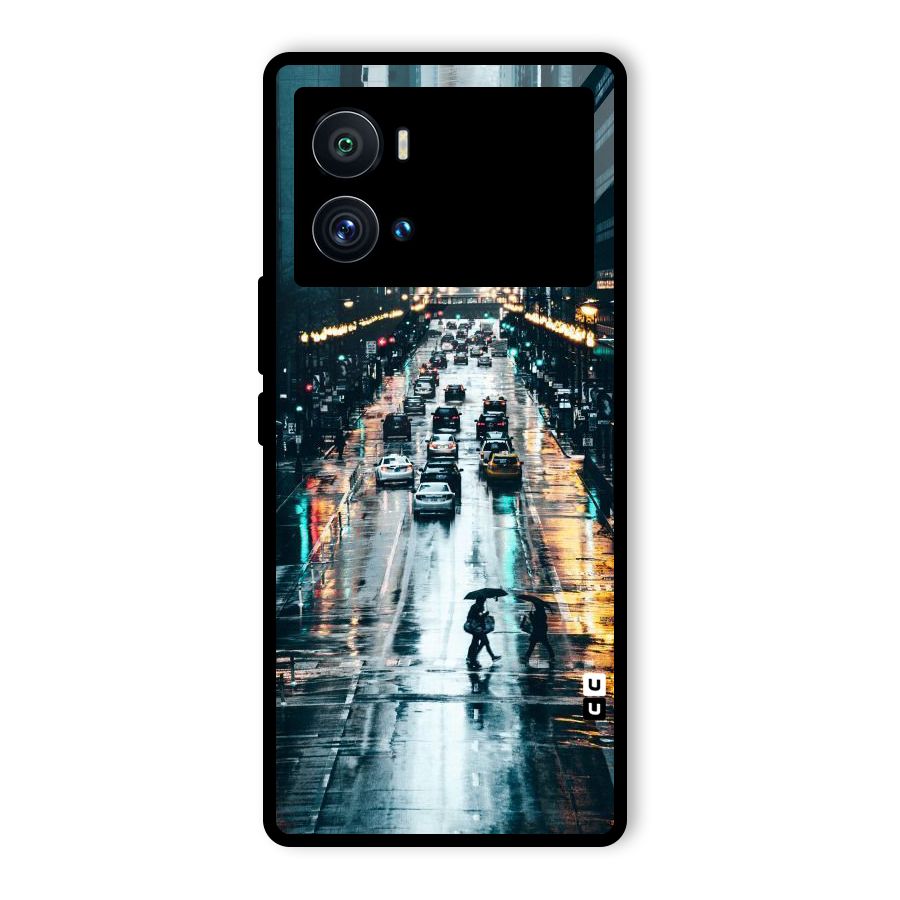 NY Streets Rainy Glass Back Case for Vivo iQOO 9 Pro
