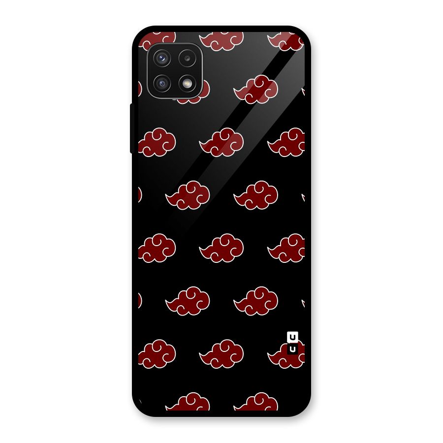 Naruto Akatsuki Pattern Glass Back Case for Galaxy A22 5G