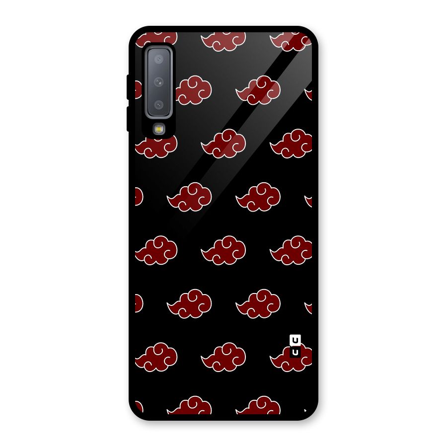 Naruto Akatsuki Pattern Glass Back Case for Galaxy A7 (2018)