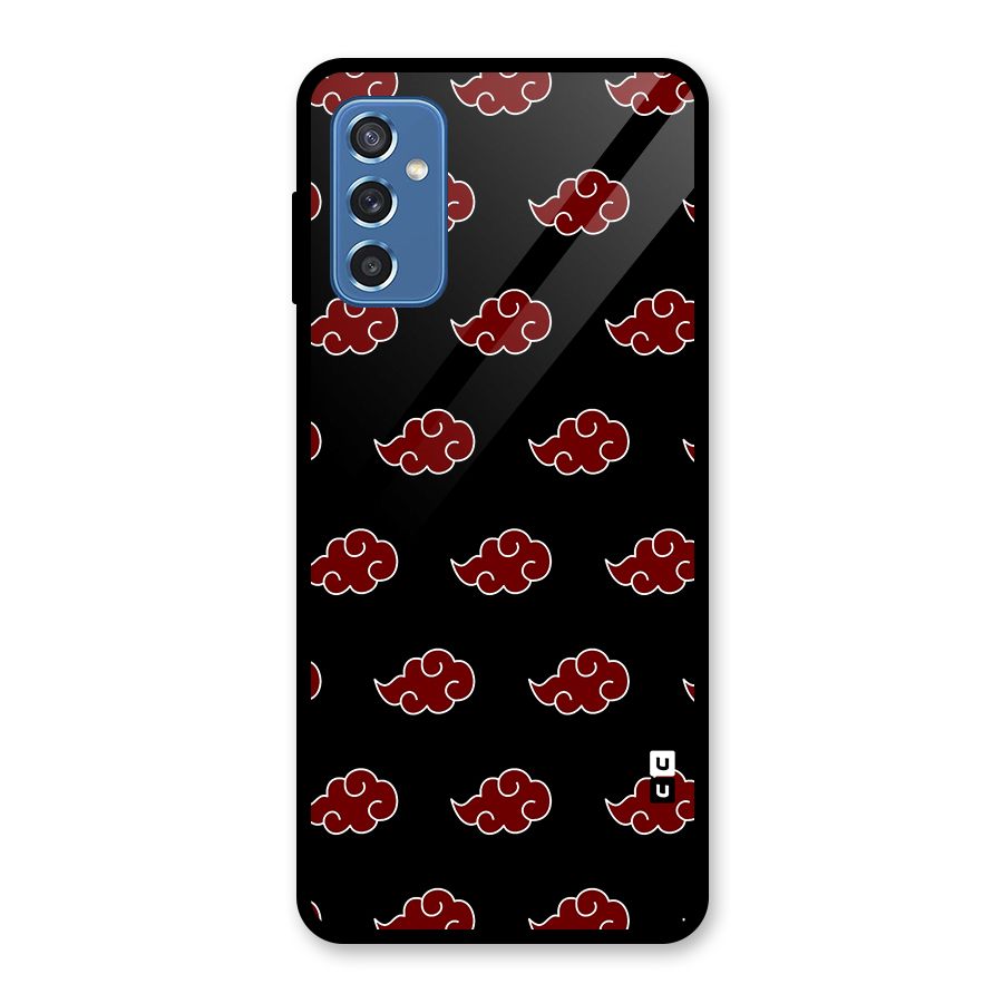 Naruto Akatsuki Pattern Glass Back Case for Galaxy M52 5G