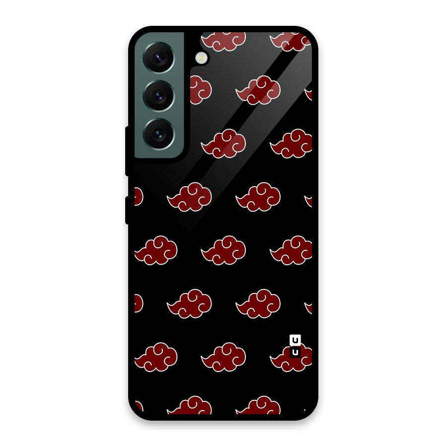 Naruto Akatsuki Pattern Glass Back Case for Galaxy S22 5G
