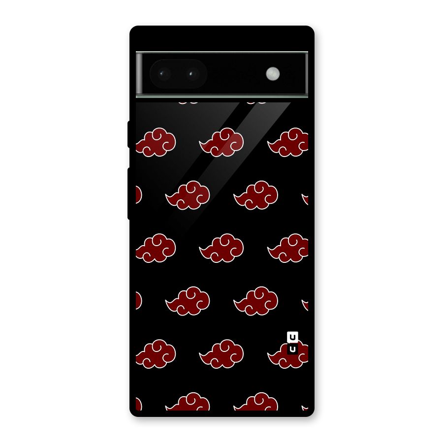 Naruto Akatsuki Pattern Glass Back Case for Google Pixel 6a