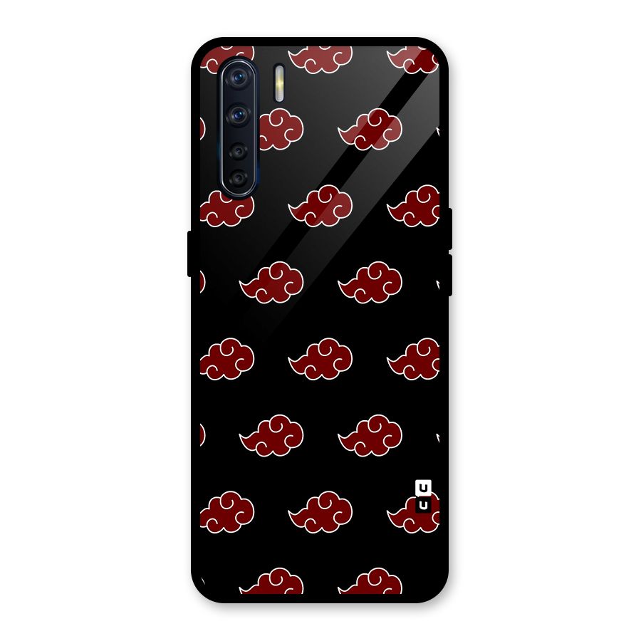 Naruto Akatsuki Pattern Glass Back Case for Oppo F15