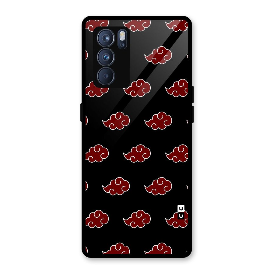 Naruto Akatsuki Pattern Glass Back Case for Oppo Reno6 Pro 5G