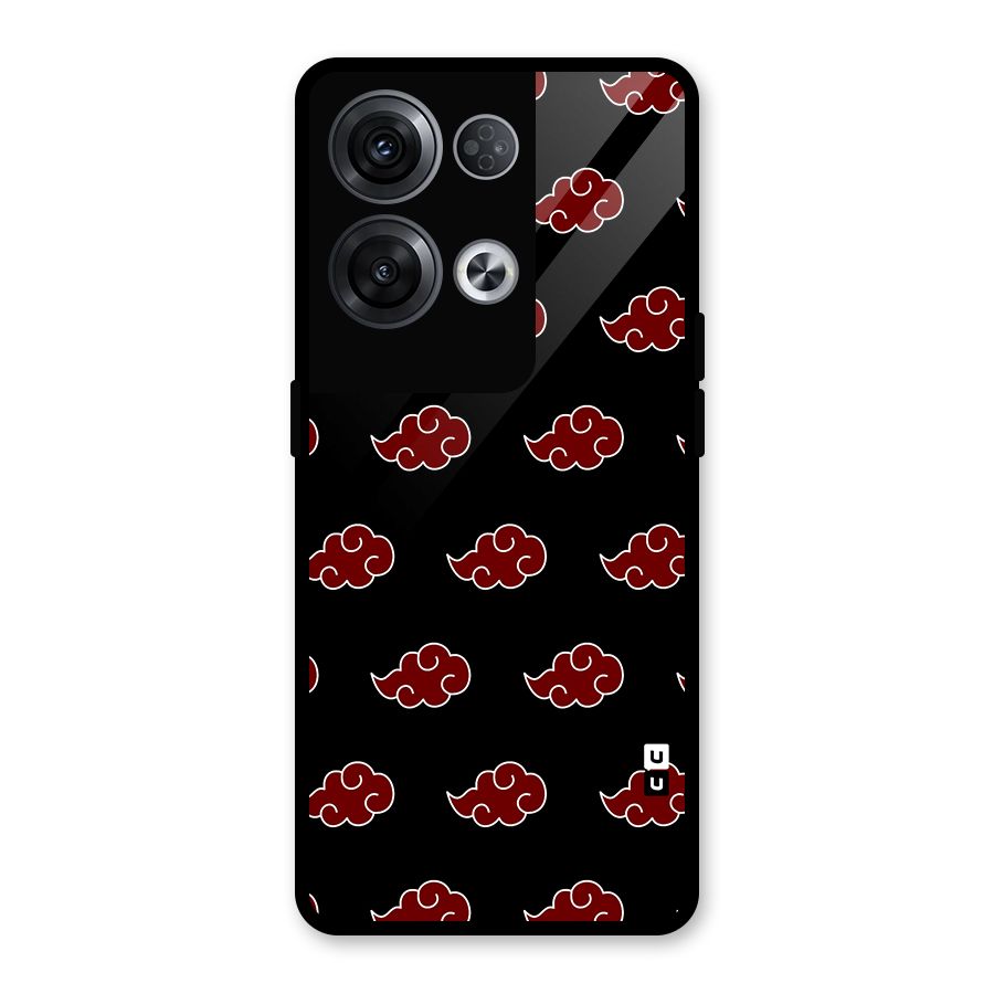 Naruto Akatsuki Pattern Glass Back Case for Oppo Reno8 Pro 5G