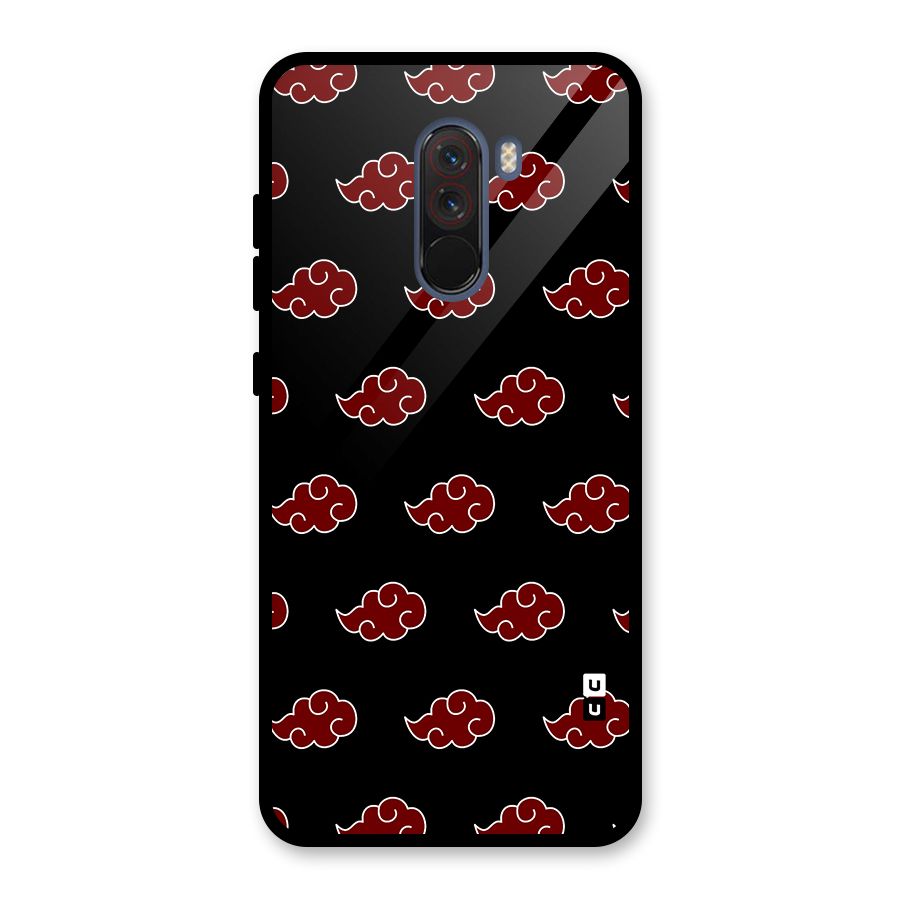Naruto Akatsuki Pattern Glass Back Case for Poco F1