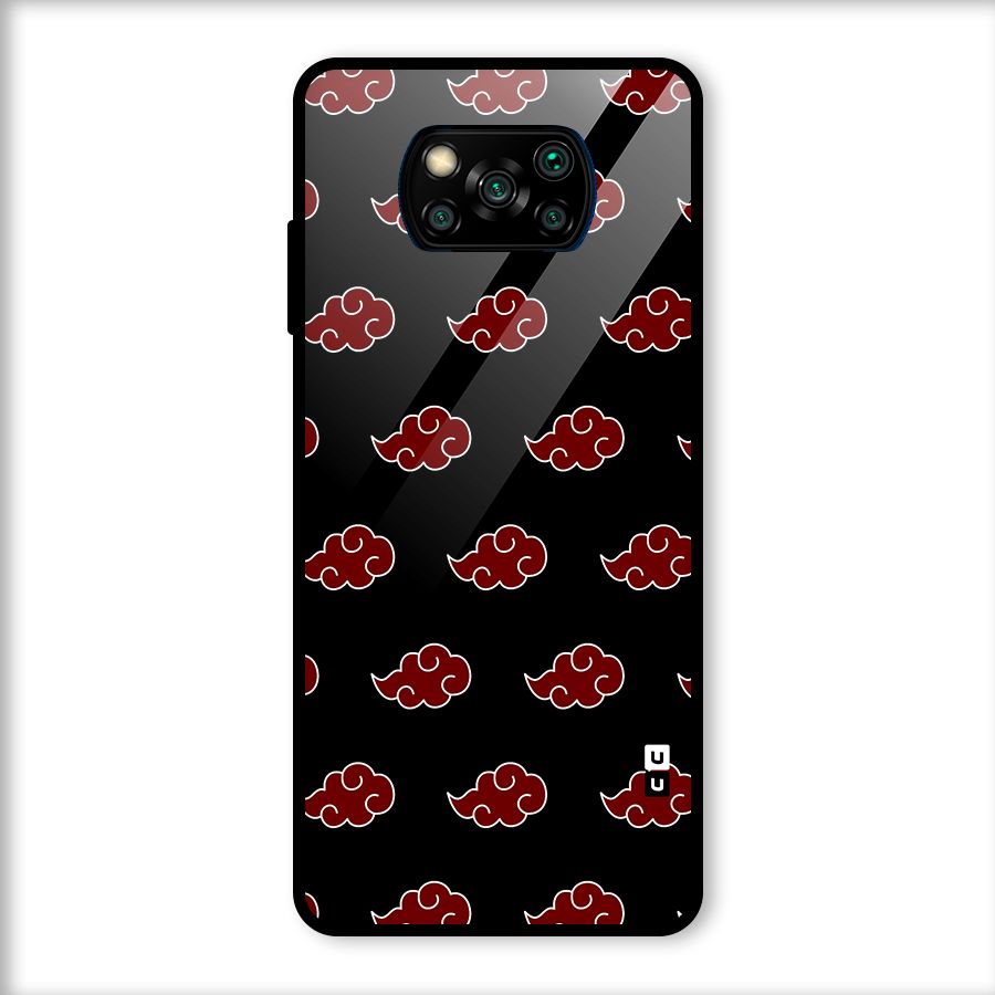 Naruto Akatsuki Pattern Glass Back Case for Poco X3