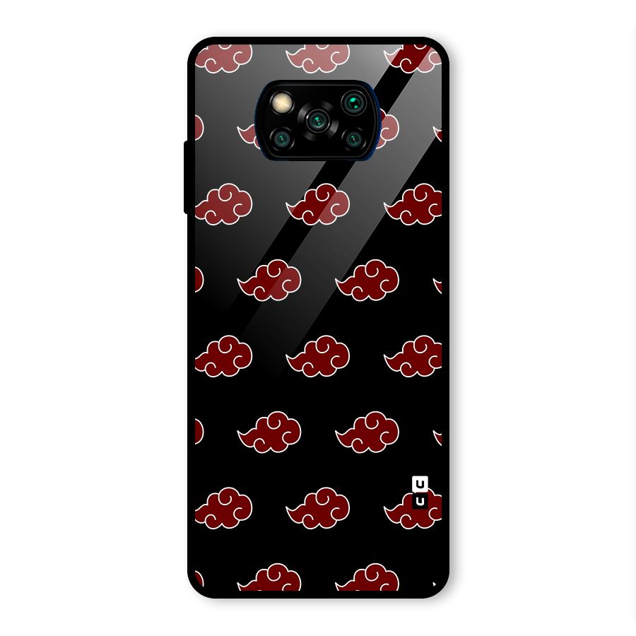 Naruto Akatsuki Pattern Glass Back Case for Poco X3 Pro