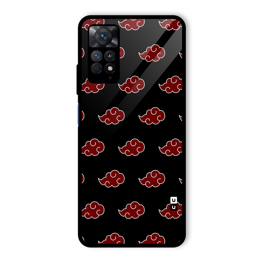 Naruto Akatsuki Pattern Glass Back Case for Redmi Note 11 Pro