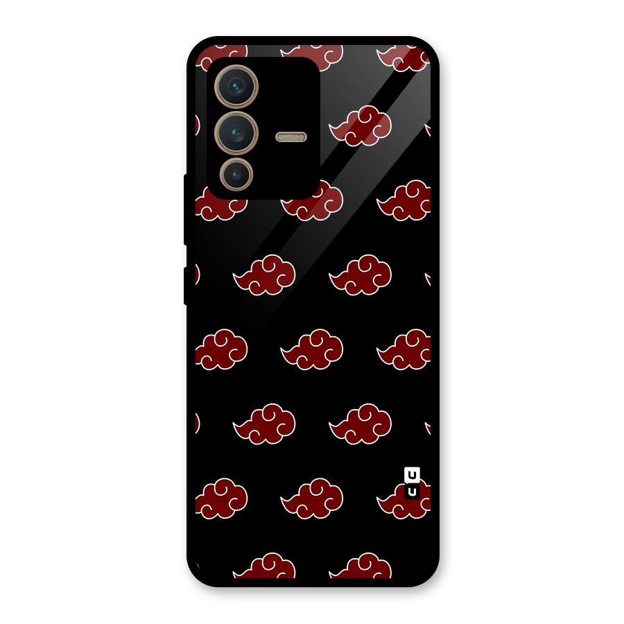 Naruto Akatsuki Pattern Glass Back Case for Vivo V23 5G
