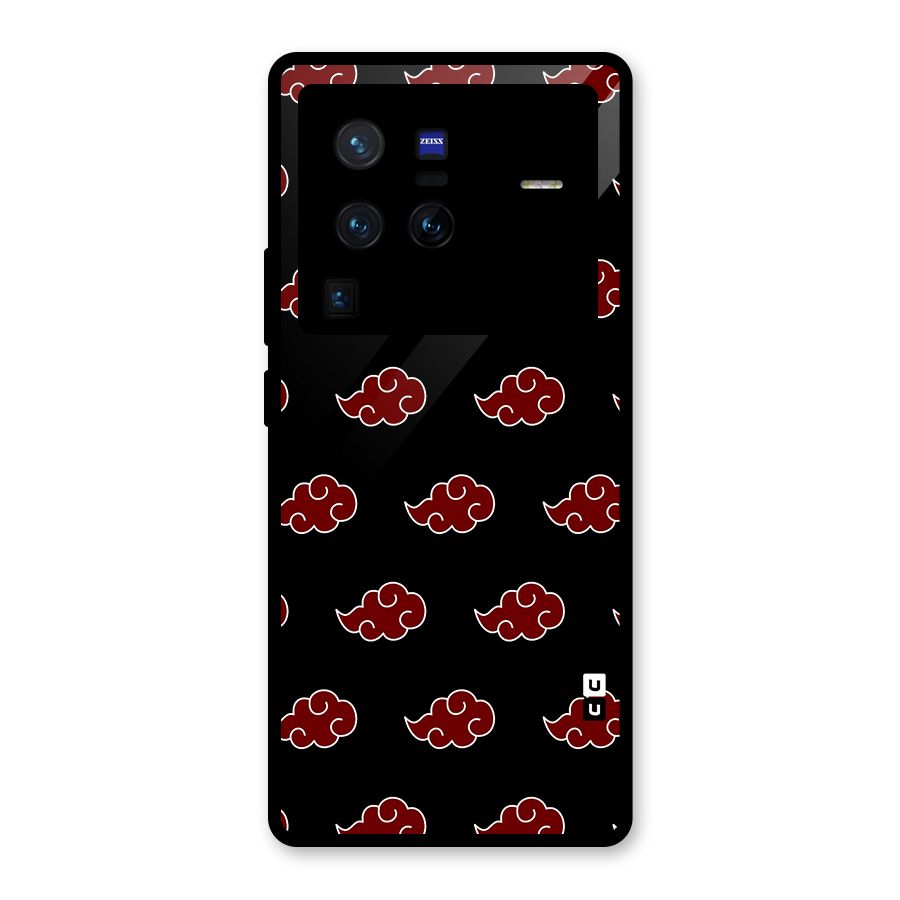 Naruto Akatsuki Pattern Glass Back Case for Vivo X80 Pro