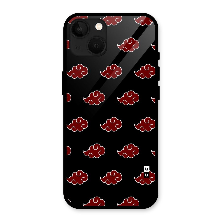 Naruto Akatsuki Pattern Glass Back Case for iPhone 13