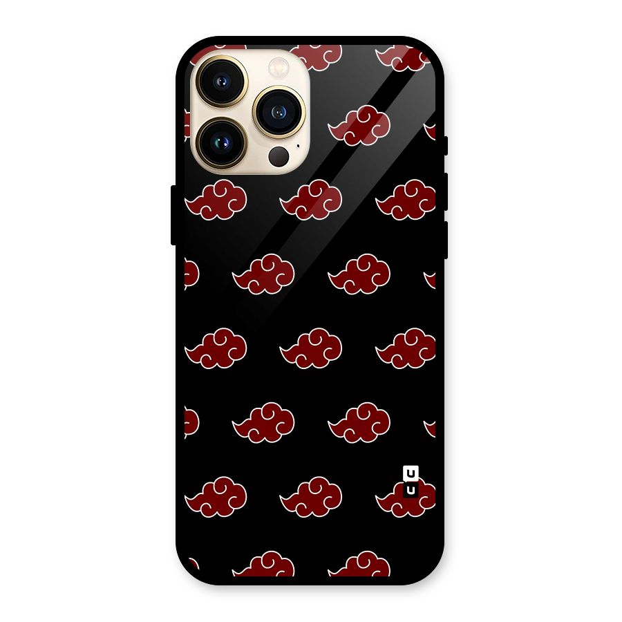Naruto Akatsuki Pattern Glass Back Case for iPhone 13 Pro Max