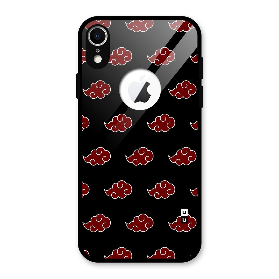 Naruto Akatsuki Pattern Glass Back Case for iPhone XR Logo Cut