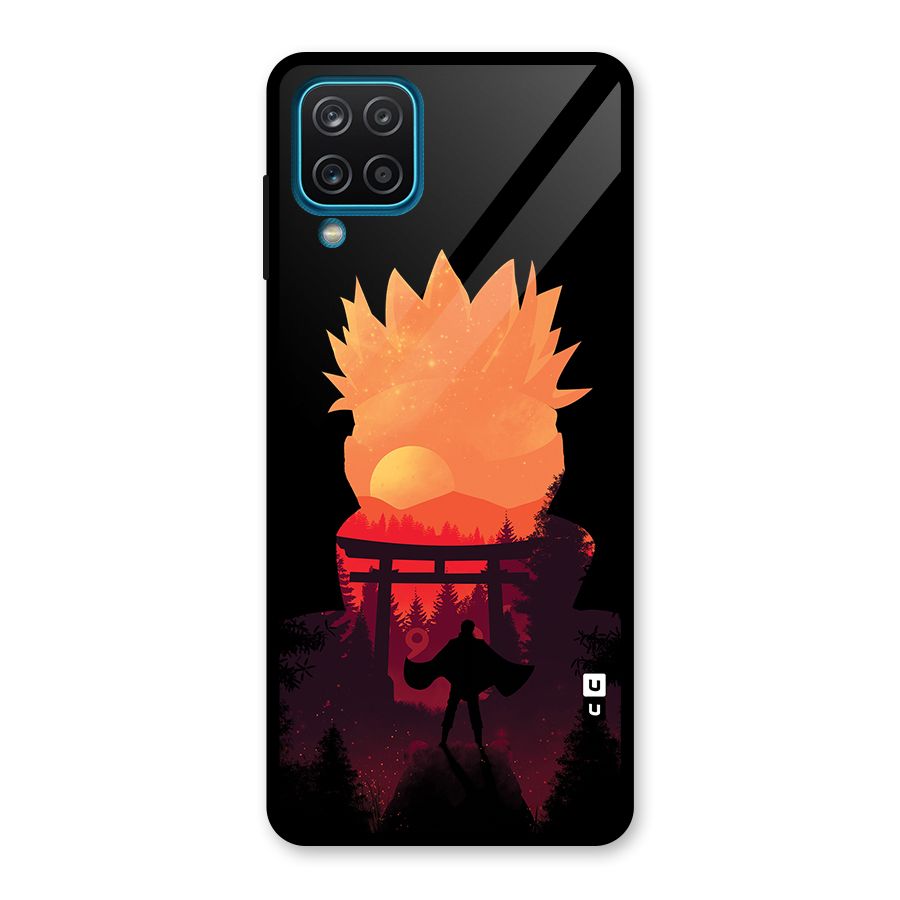 Naruto Anime Sunset Art Glass Back Case for Galaxy A12