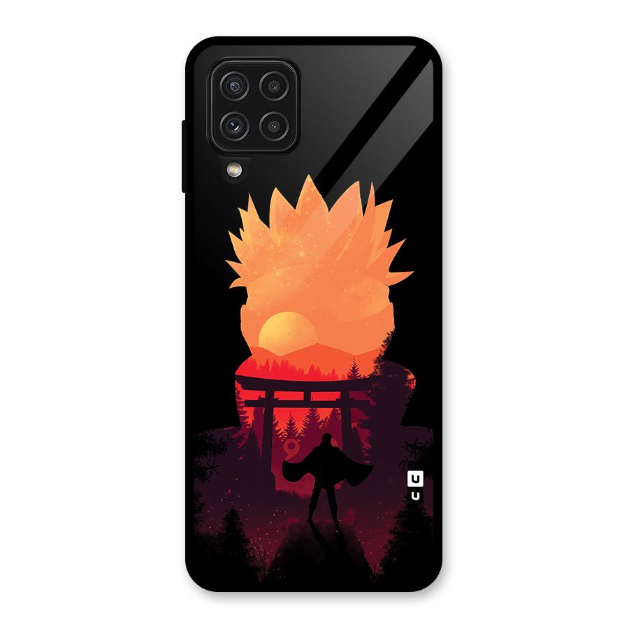 Naruto Anime Sunset Art Glass Back Case for Galaxy A22 4G