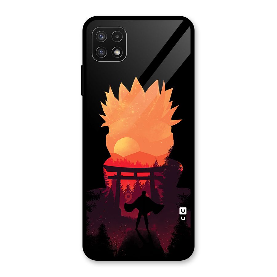 Naruto Anime Sunset Art Glass Back Case for Galaxy A22 5G