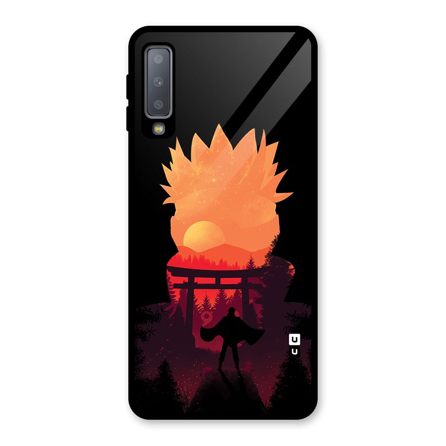 Naruto Anime Sunset Art Glass Back Case for Galaxy A7 (2018)