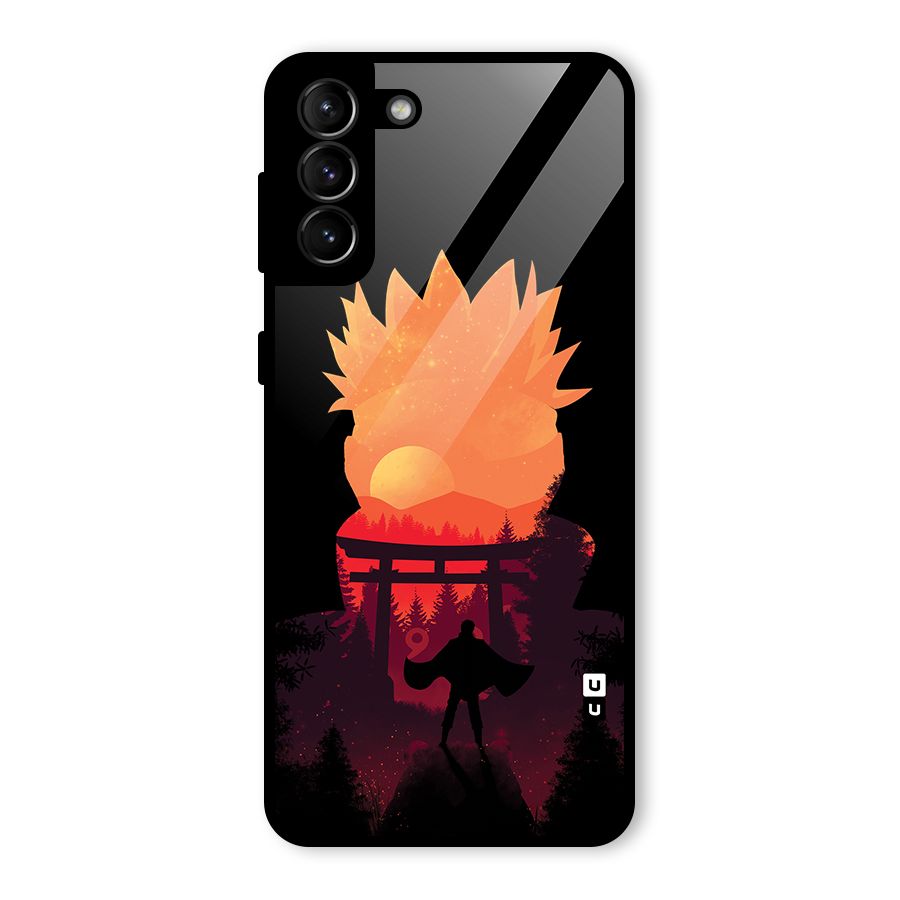 Naruto Anime Sunset Art Glass Back Case for Galaxy S21 Plus