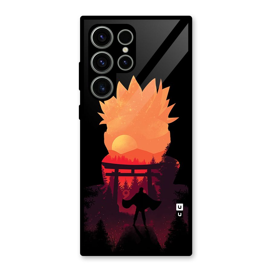 Naruto Anime Sunset Art Glass Back Case for Galaxy S23 Ultra
