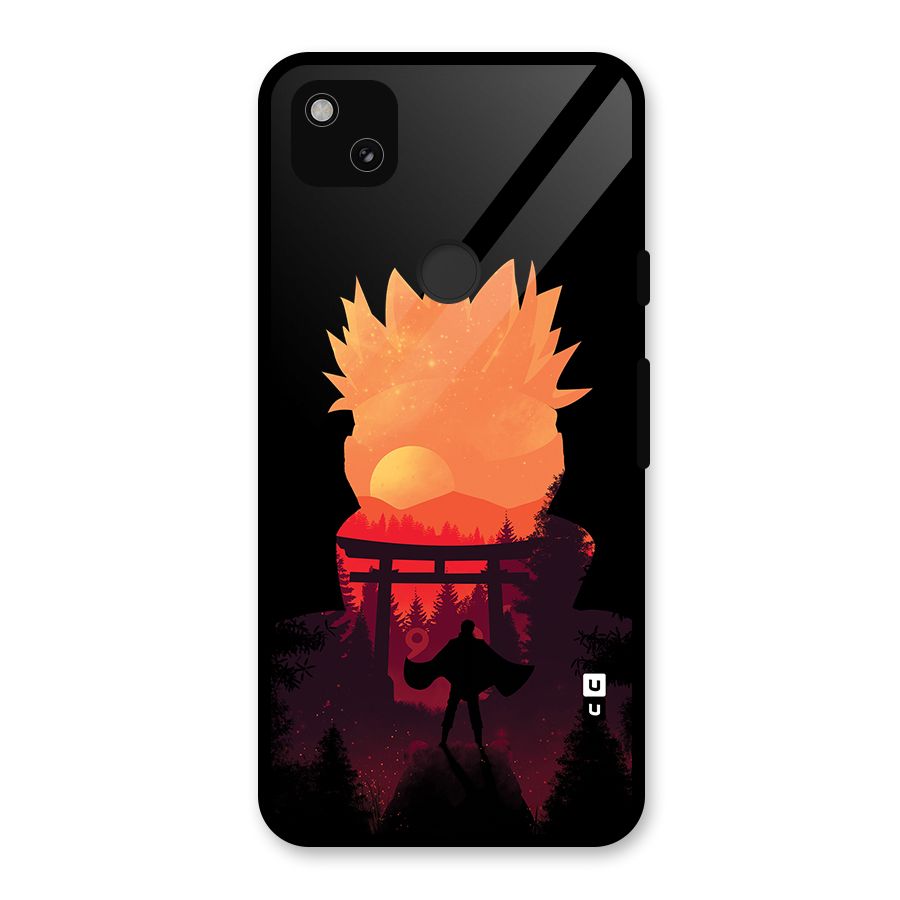 Naruto Anime Sunset Art Glass Back Case for Google Pixel 4a