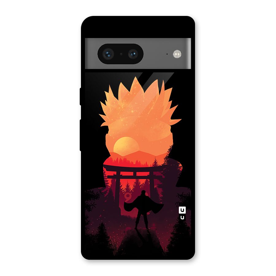 Naruto Anime Sunset Art Glass Back Case for Google Pixel 7