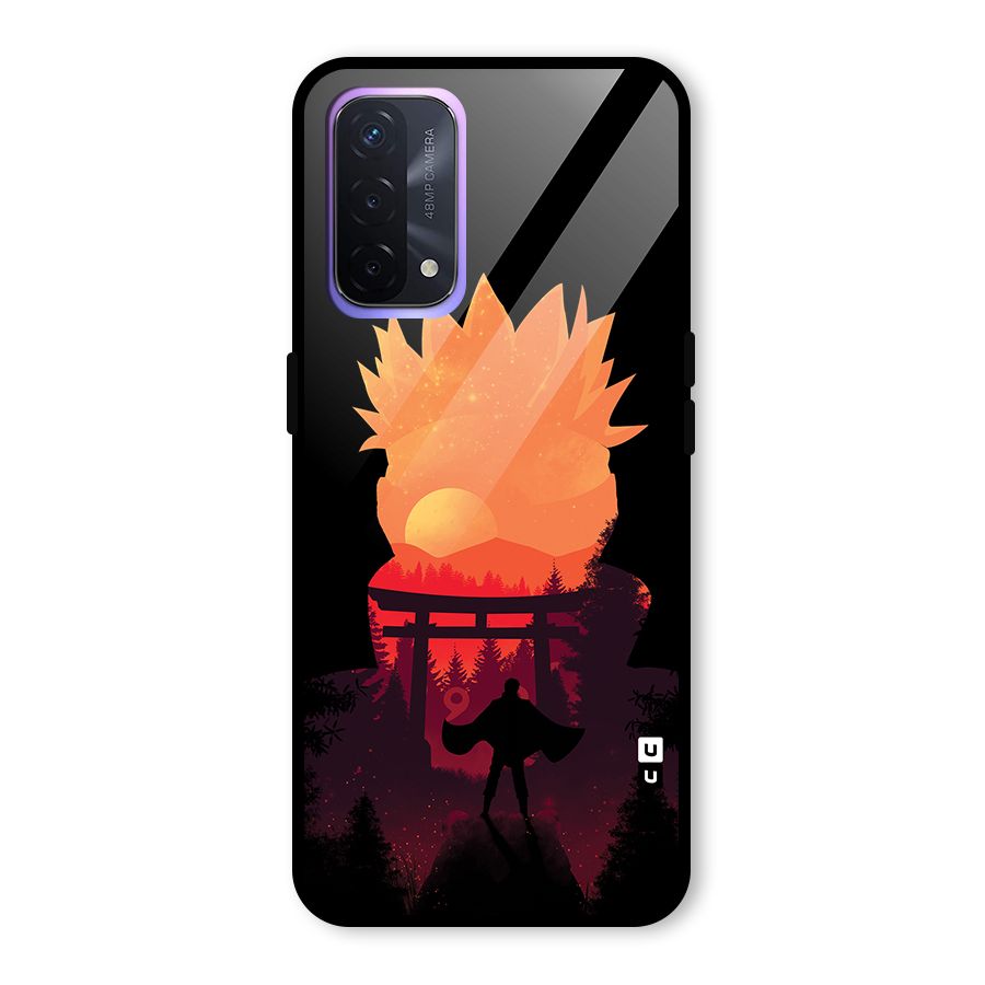Naruto Anime Sunset Art Glass Back Case for Oppo A74 5G