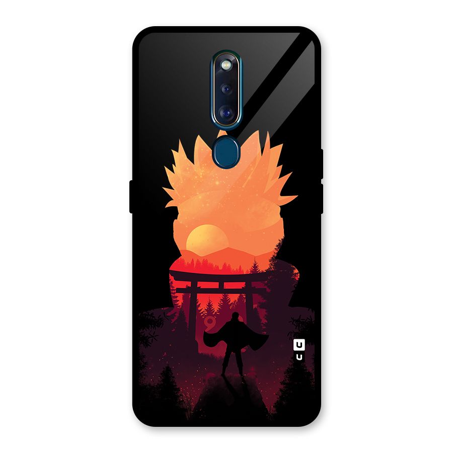 Naruto Anime Sunset Art Glass Back Case for Oppo F11 Pro