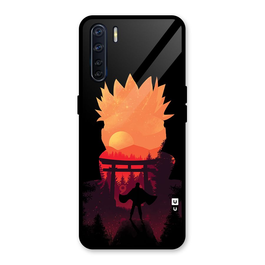 Naruto Anime Sunset Art Glass Back Case for Oppo F15