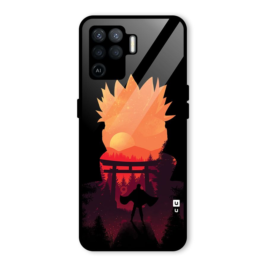 Naruto Anime Sunset Art Glass Back Case for Oppo F19 Pro