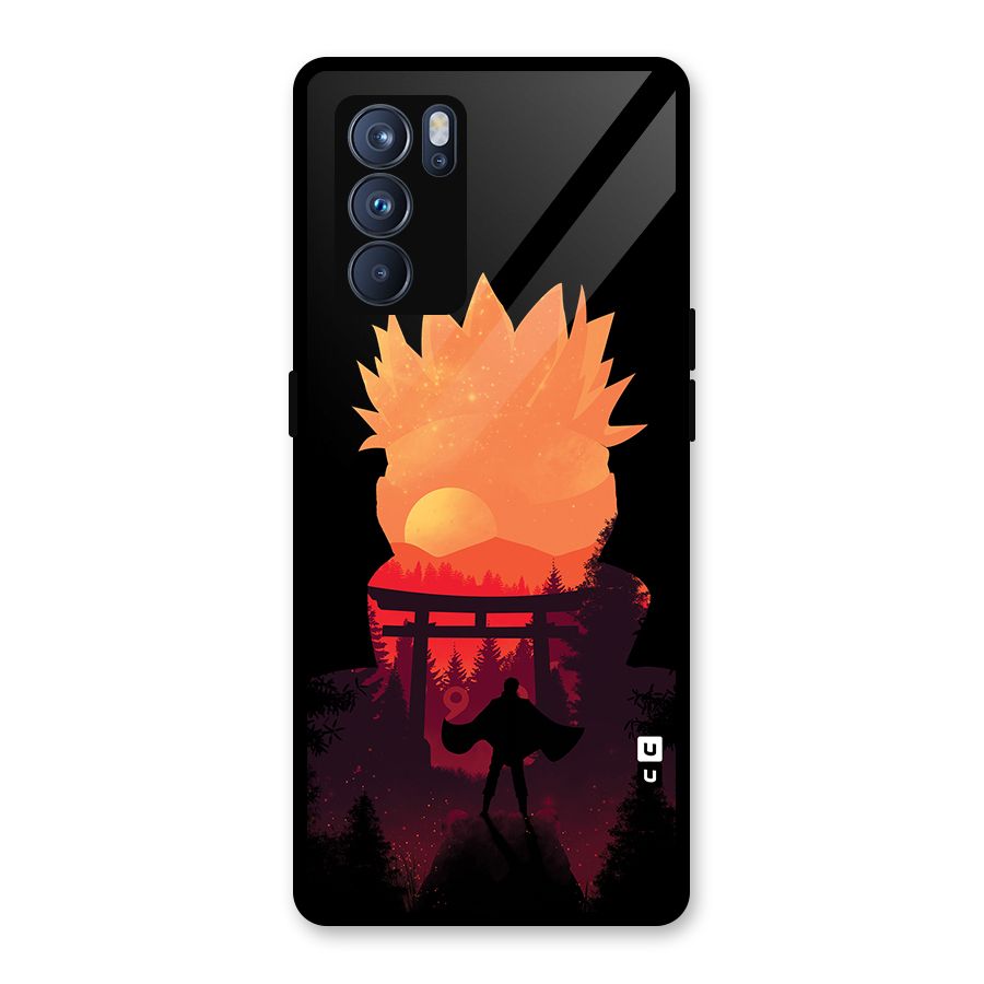 Naruto Anime Sunset Art Glass Back Case for Oppo Reno6 Pro 5G