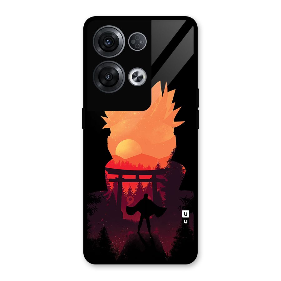 Naruto Anime Sunset Art Glass Back Case for Oppo Reno8 Pro 5G