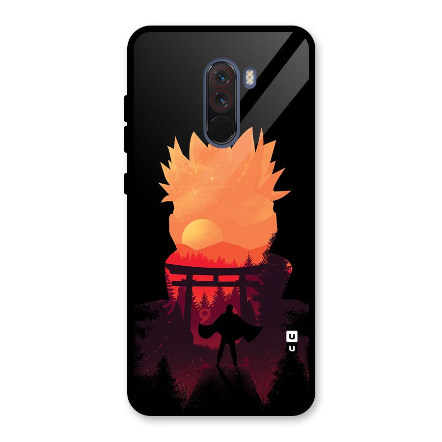 Naruto Anime Sunset Art Glass Back Case for Poco F1