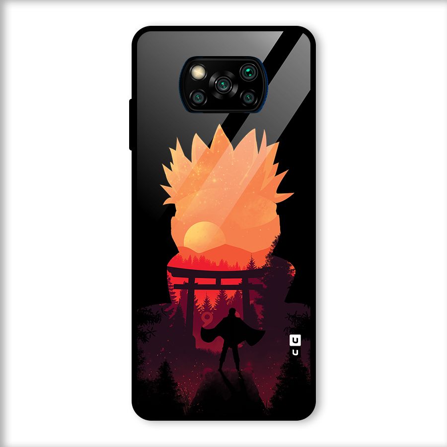 Naruto Anime Sunset Art Glass Back Case for Poco X3