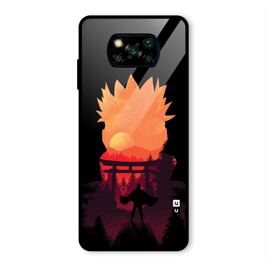 Naruto Anime Sunset Art Glass Back Case for Poco X3 Pro