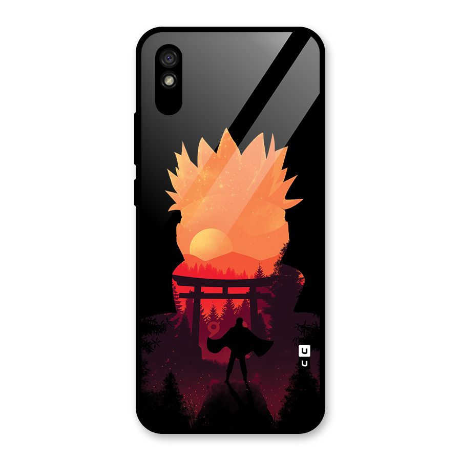 Naruto Anime Sunset Art Glass Back Case for Redmi 9A