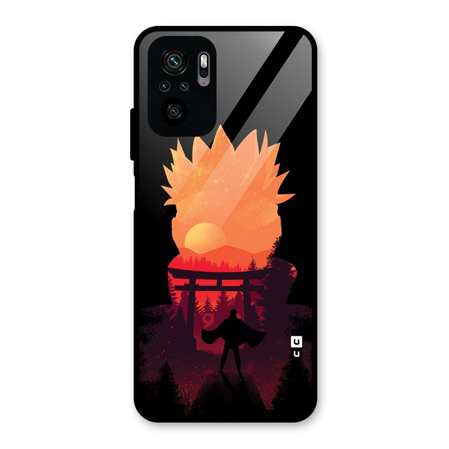 Naruto Anime Sunset Art Glass Back Case for Redmi Note 10S