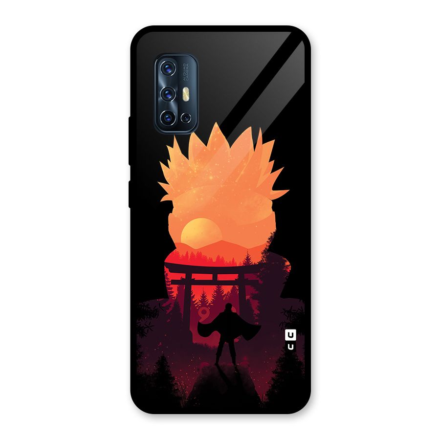Naruto Anime Sunset Art Glass Back Case for Vivo V17