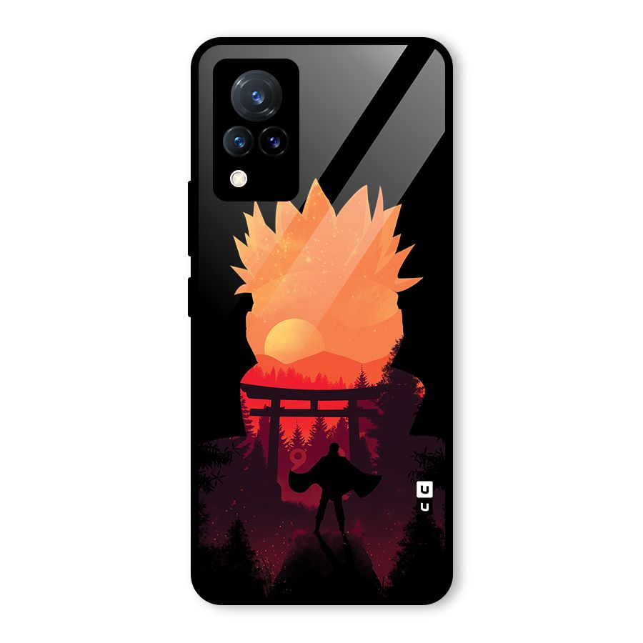 Naruto Anime Sunset Art Glass Back Case for Vivo V21 5G