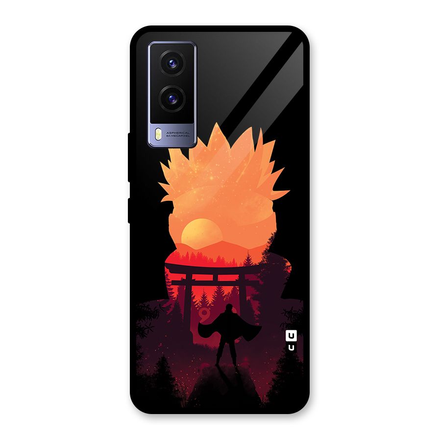 Naruto Anime Sunset Art Glass Back Case for Vivo V21e 5G